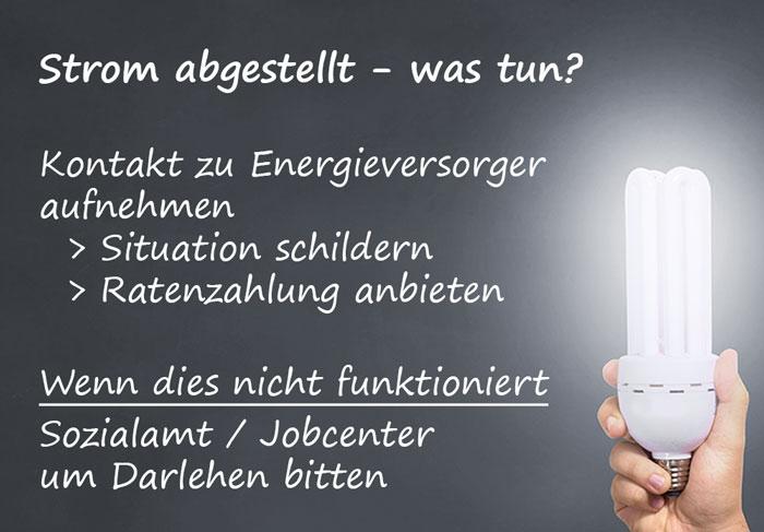 Strom abgestellt - was tun?